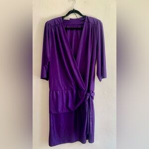 Elegant Purple Wrap Dress
